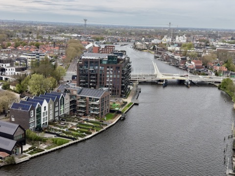 Waterfront stad luchtfoto